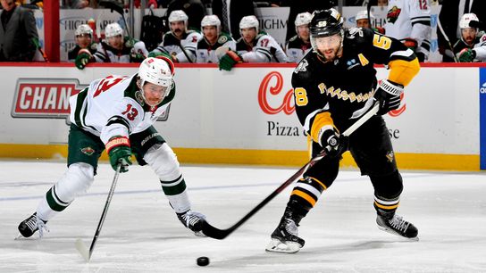 Freeze Frame: Letang vs. Flower, the umpteenth sequel, won by a smart read taken at PPG Paints Arena (Penguins)